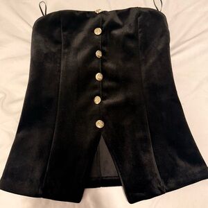 Velvet Strapless Top